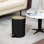 Household Foot Pedal Stainless Steel Trash Bin with Rolling Cover 3L 5L 8L 12L