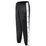 Custom Men's Side Buttons Striped Basketball Training Polyester Open Leg