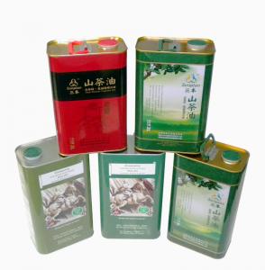 China 3L Edible Oil Tin Containers Food Grade 0.21mm Empty Oil Tin Can on sale