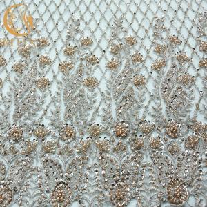 Wholesale Beaded Nice Lace Fabric Exquisite 91.44cm Length Types Of Handmade Lace from china suppliers
