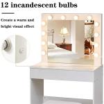 Modern MDF Wood Touch Screen Mirrored Dresser White Color 140cm Height