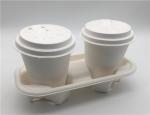Sugarcane 218x110x47mm 2 Compartment Drink Carrier Tray