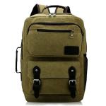 Colleges Army Green Vintage Canvas Rucksack With Handle