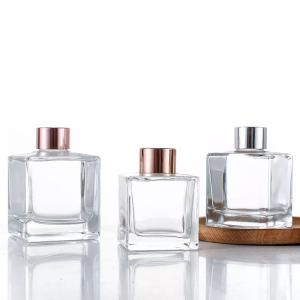 Wholesale Different Sizes 50ml 100ml 200ml Empty Square Reed Diffuser Glass Bottles With Cork from china suppliers