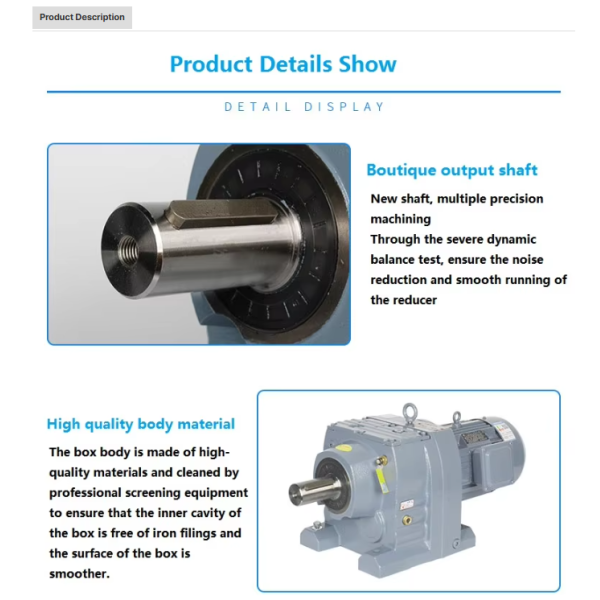 Robust R Series Three Stage Reduction Helical Gear Reducer with High Transmission Efficiency and Hardened Gear for Engineering Machinery