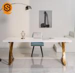 PMMA Acrylic Metal Legs Desk GMC UL Artificial Stone Table 1500mm Length