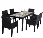 7 PCS Woven Dining Table Chairs Patio Conversation Leisure Rattan Sofa Set