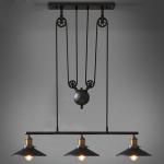 Retro Vintage Pully Pendant Lights Fixture Loft American Black Hanging Lamp(WH