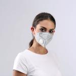 Grey Activated Charcoal Pollution Mask Dust Proof With Adjustable Headband