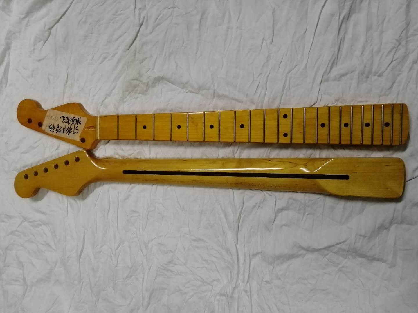Custom Grand Paddle Guitar Headstock Unfinished Roasted Maple ST Guitar Neck Electric Acoustic Guitar Accept Kinds OEM