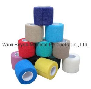 China Pink Blue White Self Adhesive Bandage Wrap Latex-Free Non Woven Cohesive Flexible on sale
