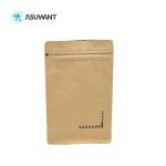 200microns Resealable Kraft Paper Zipper Bags BPA Free Clear Window