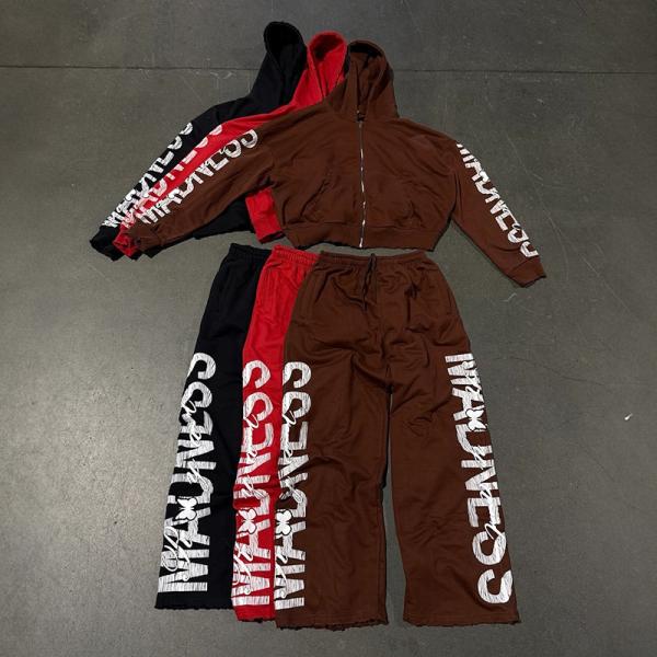 Clothing Manufacturers Custom Screen Print Zip up Cropped Hoodies Sun Faded