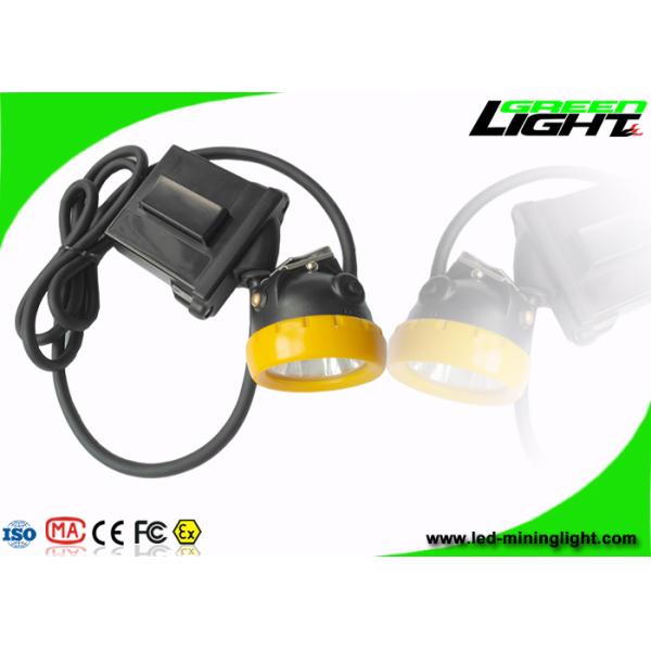 IP68 Led Mining Light 10000lux Low Power Warning Function With Silicon Button Cap