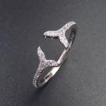 Artistic Cross Shape Sterling Silver Cubic Zirconia Solitaire Ring 925 For