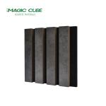 Fireproof E1 MDF Acoustic Slat Wood Panels Black For Wall Soundproofing