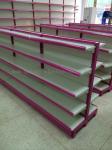 Multi Sizes 4 Levels Metal Gondola Shelving Double Side Display Racks Pink For