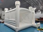 Customized Inflatable White Wedding Bouncy Castle With Slide For Event Party