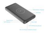 4 LED Lights Wireless Portable Charger 10000mAh Quick Charge 3.0 PD 18W Power