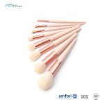 Custom 8PCS Travel Makeup Brush Set Wooden Handle And Nylon Hair