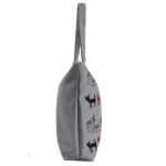 Print Animal Cartoon Womens Canvas Shopper Bag With Shoulder Straps