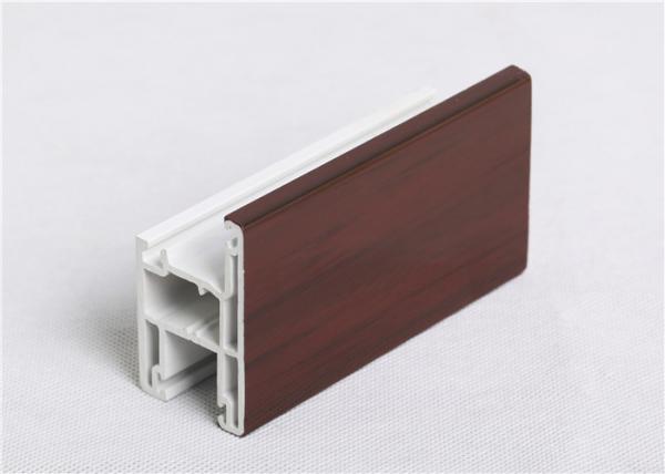 Quality PVC co extruded decking profiles wood grain 80mm window frame for sale