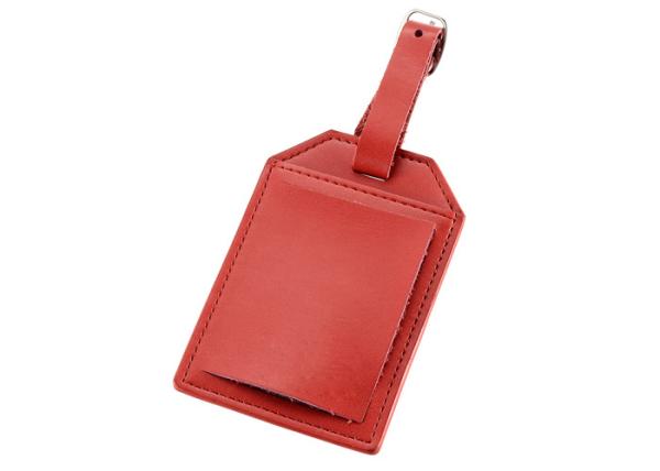 Rectangle PU Leather Travel Suitcase Tags Bag Labels Suitcase Tags With Buckle