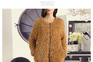 Wholesale Round neck zipper design long sleeves ladies fashion & elegant fur coat from china suppliers