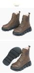 HZM039 Leather Hint Boots Female Ultra-Light Bottom Layer Leather Martin Boots