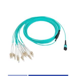 Wholesale 12 Fiber OM3 MTP® to LC Simplex Fiber Optic Trunk Cable Female LSZH Patch Cord 1m from china suppliers