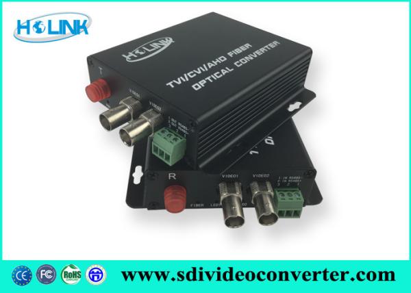 SMF Fiber Type 2Ch CVI Video to Fiber Optic Converter , rack mount audio video