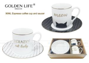 Wholesale Cat And Dot Design Espresso Coffee Mugs Food Grade Material Personalized Gift from china suppliers