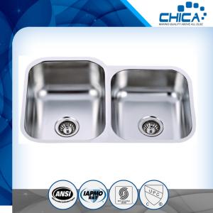 Wholesale stainless steel kitchen sink with 60/40 for USA market with 18gauge and 16gauge from china suppliers