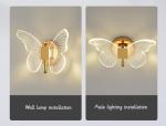 Luxury Butterfly Modern Wall Lamp Hotel Bed And Bedroom TV Wall LED Three Color