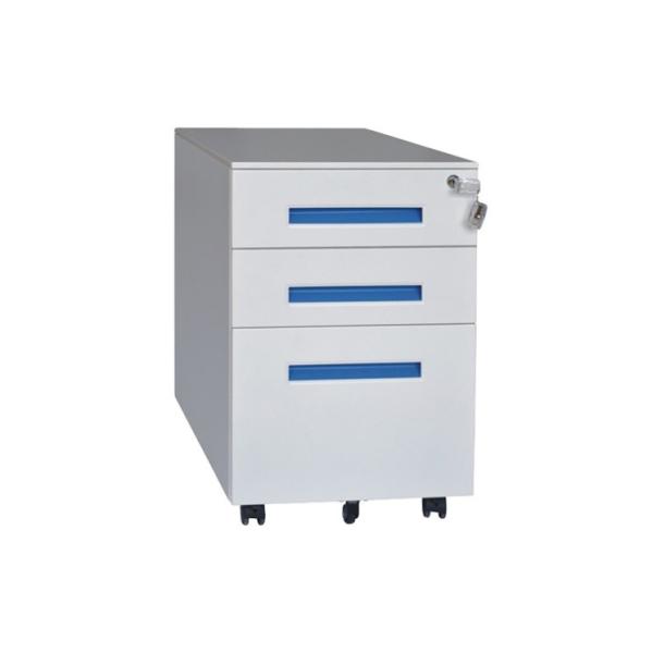 Metal Office Furniture 3 Drawers Saving Space Under Desk Movable Cabinet
