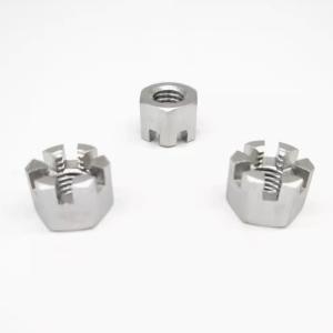 Wholesale M8 M10 Stainless Steel Plain Polishing Hexagon Slotted Nut SS201 SS304 SS316 SS316L DIN935 Metric Thread Type from china suppliers
