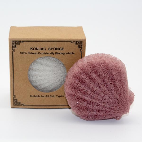 Cinnamon Pink Eco Friendly Face Pack Cleaning Sponge Shell Shape Body Konjac