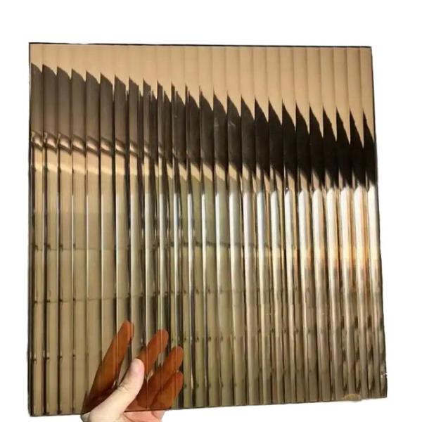 Industrial Moru Tinted Patterned Glass Toughened Fluted for Bath Kitchen Living