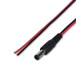 Red Black DC Male 5.5x2.1mm Barrel Jack to Stripped Open Bare End Tinned Wire