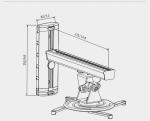 Wall Distance 375mm Projector Ceiling Mount Bracket 360 Adjustable