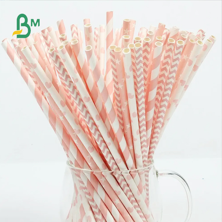 Food Grade Waterproof 60gsm Printed color  Drinking Straw Paper