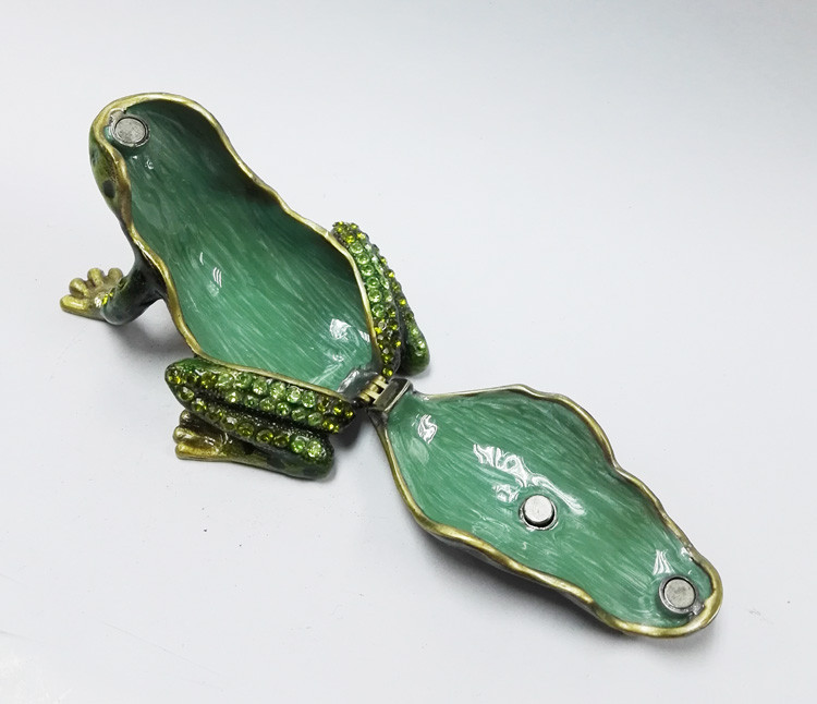 Baby Mum Frog trinket jewelry box metal frog trinket box treasure box metal jewelry box