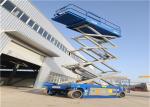 Top Floor Control Automotive Scissor Lift , Mini Scissor Lift Blue Color