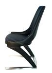 Black PU Dining Chairs , Unique Dining Chairs Ergonomical Design Low Moving