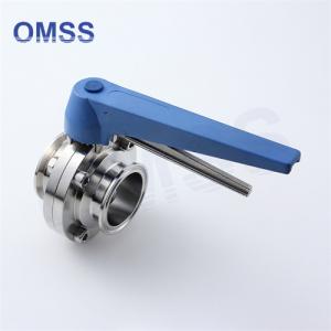 China Stainless Steel Flanged Butterfly Valve 0.5-12 3A SMS DIN Food Grade Tri Clover With Pull Trigger on sale