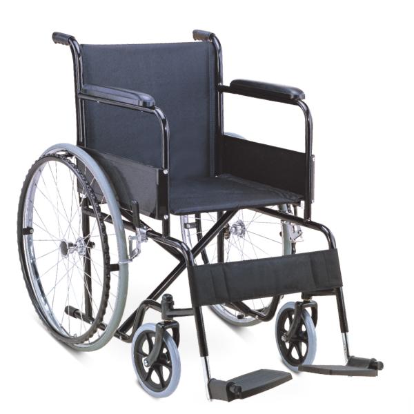 94cm Folding Steel Wheelchair Bariatric , Manual Wheelchair Powder Coating Solid