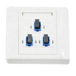 3 Core Fiber Optic Faceplate , Fiber Optic Cable Junction Box With SC FC ST LC