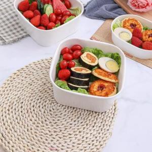 Wholesale 1200ml Biodegradable Takeaway Bowl White Paper Square Salad Bowls With Lid from china suppliers