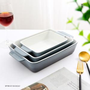 Wholesale Rectangular Shape Ceramic Bakeware Sets Dish For Lasagna 23.7oz Volume from china suppliers