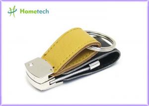 China Orange High Grade Leather USB Flash Disk USB Key Password Traveler on sale